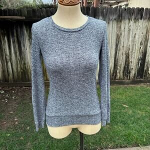 Summer & Sage Blue Heather 3/4 Zip Back Sweater Women's Size XXS